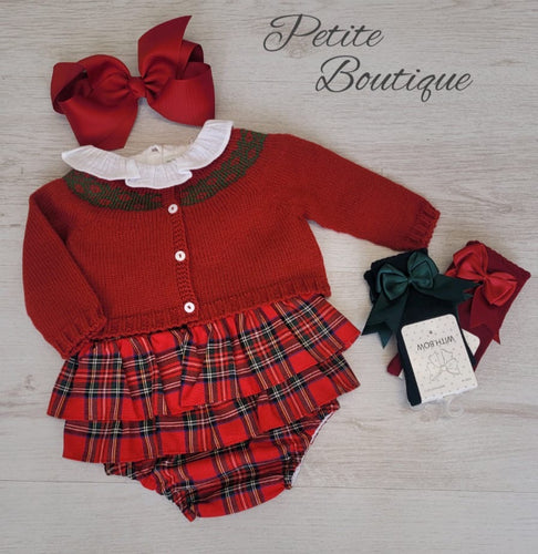 Spanish tartan romper, shirt & bolero set