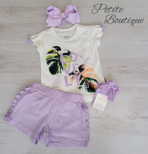 Lilac tshirt & short set💜