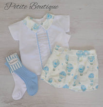 Load image into Gallery viewer, Spanish boys hot air balloon print shirt &amp; short set