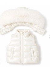 Load image into Gallery viewer, PRE ORDER padded gilet with detachable faux fur hood ❄️ - Cream