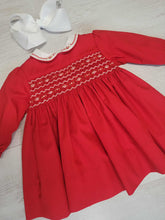 Load image into Gallery viewer, Sarah Louise red/white smock dress