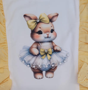 Lemon double bow bunny dress