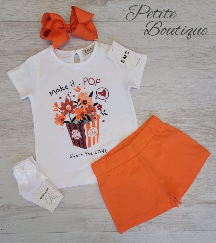 EMC orange top & short set🧡