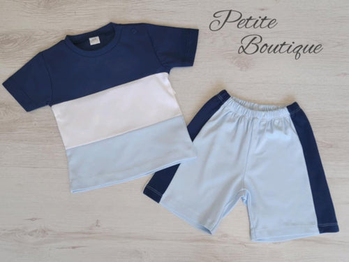 Spanish blue/white top & short seth