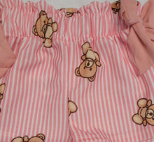 Load image into Gallery viewer, Pink teddy bear top &amp; short set