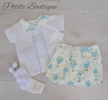 Load image into Gallery viewer, Spanish boys hot air balloon print shirt &amp; short set