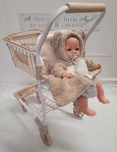 Roma teddy print trolley & matching doll bundle