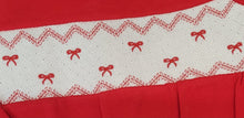 Load image into Gallery viewer, White/red bow smock babygrow &amp; hat