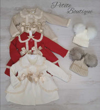 Load image into Gallery viewer, Spanish red/beige double bow coat