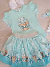 Load image into Gallery viewer, Mint green cupcake top, skirt &amp; headband set
