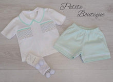 Load image into Gallery viewer, Spanish mint green smock top &amp; short set