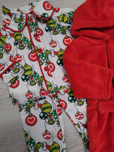 Load image into Gallery viewer, Grinch Christmas pyjamas &amp; dressing gown set