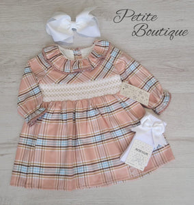 Spanish smock checked dress