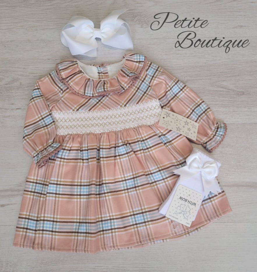 Spanish smock checked dress