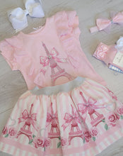 Load image into Gallery viewer, Pink Paris top, skirt &amp; headband set