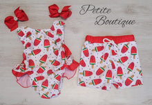 Load image into Gallery viewer, Watermelon lollipop print double bow swimsuit🍉