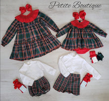 Load image into Gallery viewer, Spanish shirt &amp; green tartan older boys short set