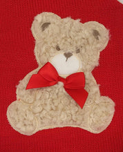Load image into Gallery viewer, Red teddy bear knit romper &amp; shirt set