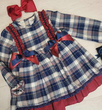 Load image into Gallery viewer, Spanish navy/burgundy older girls dress