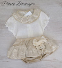Load image into Gallery viewer, Spanish Calamaro top &amp; beige bow jam pant set
