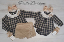 Load image into Gallery viewer, Calamaro beige check dress &amp; matching pants set