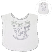 Load image into Gallery viewer, Grey rocking horse bib