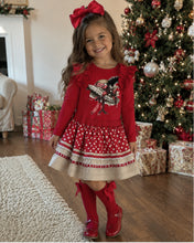 Load image into Gallery viewer, Red hat top &amp; skirt set