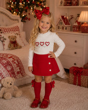 Load image into Gallery viewer, Red heart top &amp; skort set