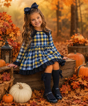 Load image into Gallery viewer, Spanish blue/yellow puffball dress