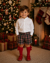 Load image into Gallery viewer, Spanish shirt &amp; green tartan older boys short set