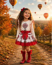Load image into Gallery viewer, Red hot air balloon top &amp; skirt set
