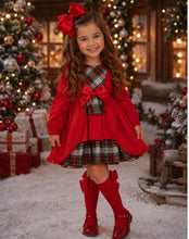 Load image into Gallery viewer, Spanish red tartan older girls dress