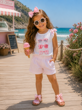 Load image into Gallery viewer, Caramelo pink sunglasses top, short set comes with sunglasses