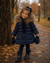 Load image into Gallery viewer, Italian Bufi coat with fur trim hood