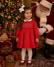 Load image into Gallery viewer, Sarah Louise red/white smock dress