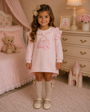 Load image into Gallery viewer, Caramelo pink sweatshirt dress