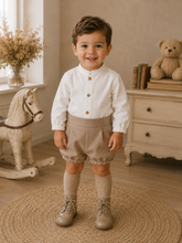Load image into Gallery viewer, Spanish Calamaro shirt &amp; beige short set