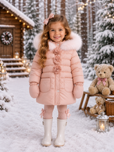 Load image into Gallery viewer, Italian Bufi coat with fur trim hood