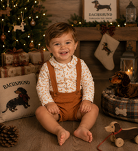 Load image into Gallery viewer, Spanish Dachshund print shirt &amp; short braces set