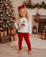 Load image into Gallery viewer, EMC teddy top &amp; red legging set