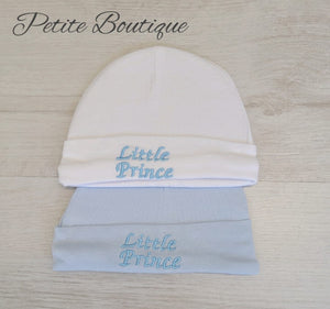 Little prince newborn cotton hats 2pack
