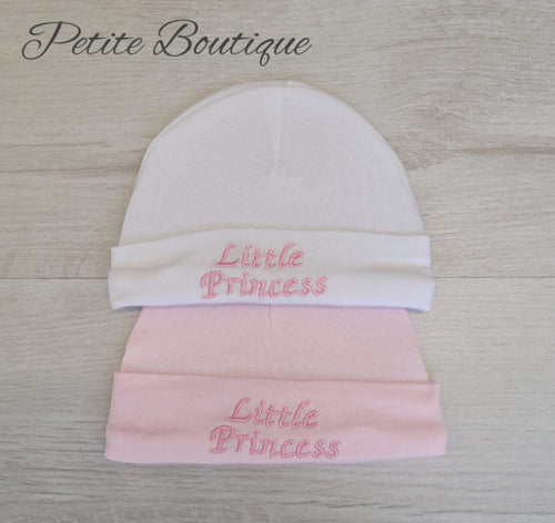 Little princess newborn cotton hats 2pack