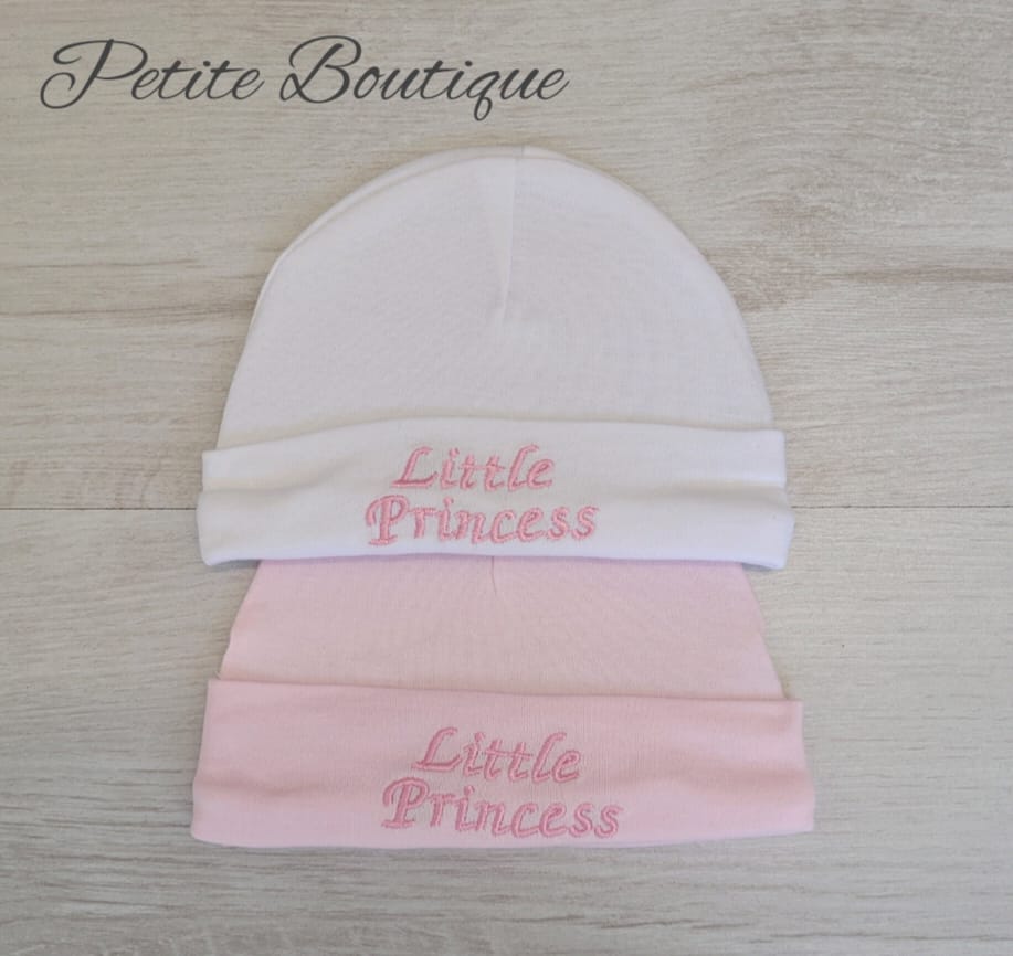 Little princess newborn cotton hats 2pack