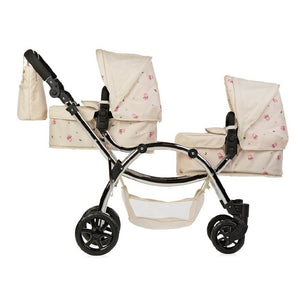 Roma Darcie twin dolls pram - cream