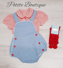 Load image into Gallery viewer, Spanish blue/red romper
