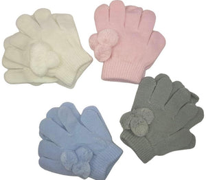 Kids pompom gloves