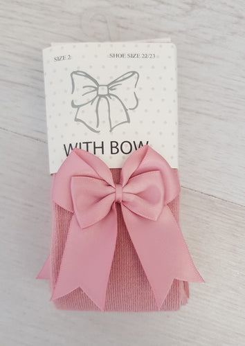 Dusky pink bow tights