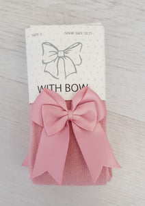 Dusky pink bow tights