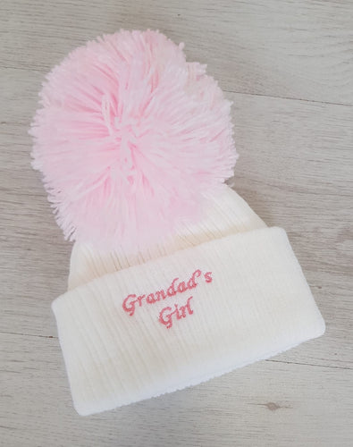 Grandad’s girl pompom hat
