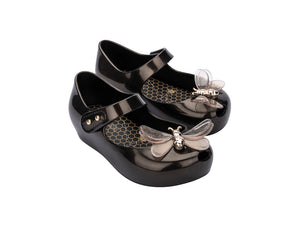 Mini Melissa - girls black bug jelly shoes